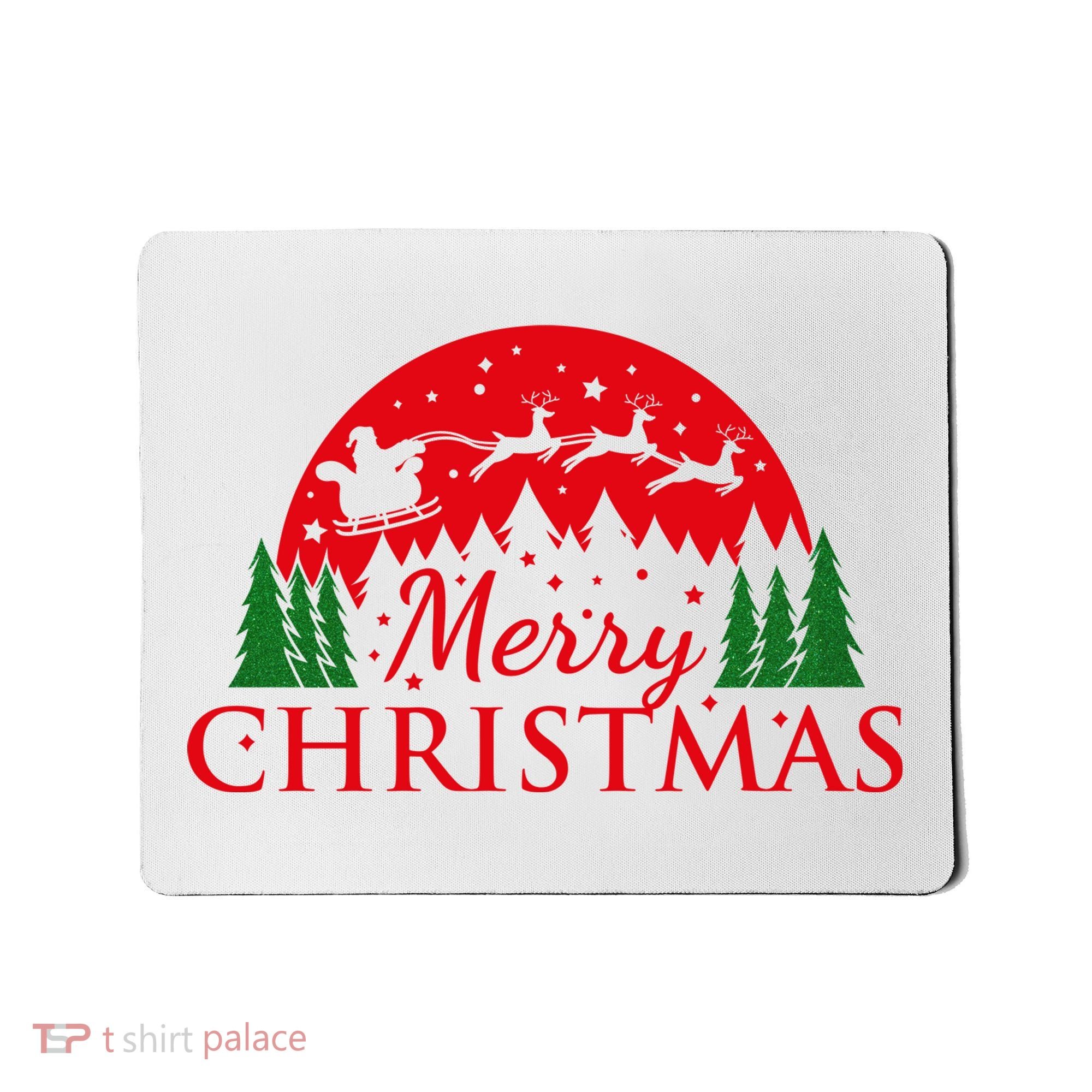 Merry Christmas Santa Reindeer Holiday Gift Mousepad