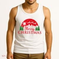 Merry Christmas Santa Reindeer Holiday Gift Tank Top thumb 3