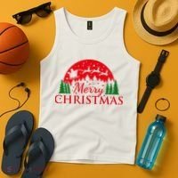 Merry Christmas Santa Reindeer Holiday Gift Tank Top thumb 4