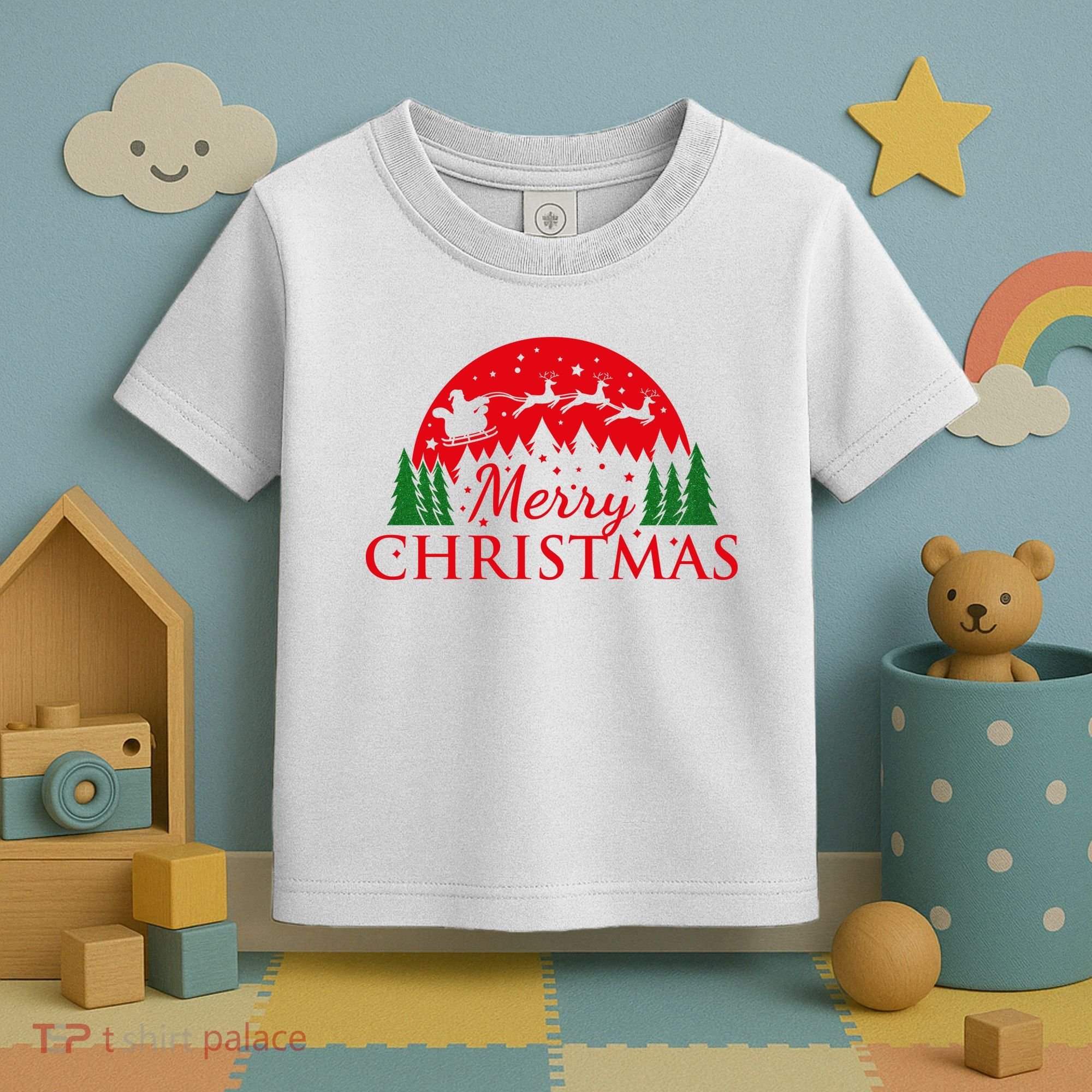 Merry Christmas Santa Reindeer Holiday Gift Toddler T-Shirt