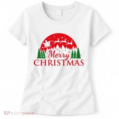 Merry Christmas Santa Reindeer Holiday Gift Women's T-Shirt