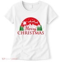 Merry Christmas Santa Reindeer Holiday Gift Women's T-Shirt thumb 0