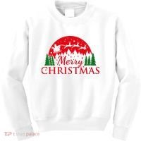 Merry Christmas Santa Reindeer Holiday Gift Kids Sweatshirt thumb 0