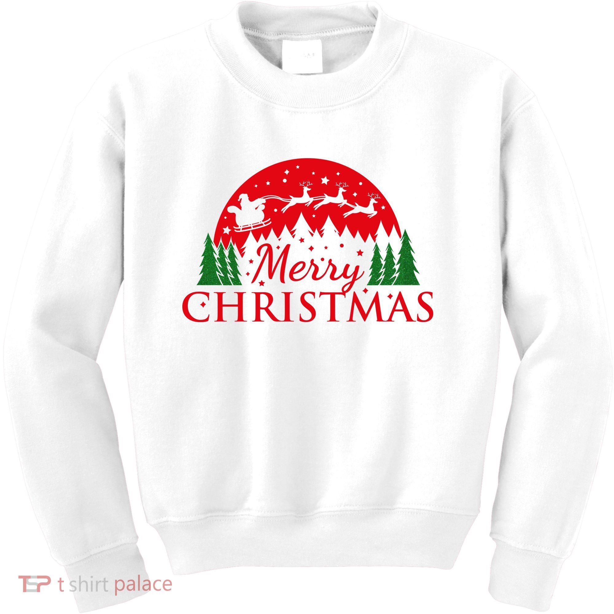 Merry Christmas Santa Reindeer Holiday Gift Kids Sweatshirt