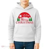 Merry Christmas Santa Reindeer Holiday Gift Kids Hoodie thumb 4
