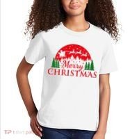 Merry Christmas Santa Reindeer Holiday Gift Kids T-Shirt thumb 2