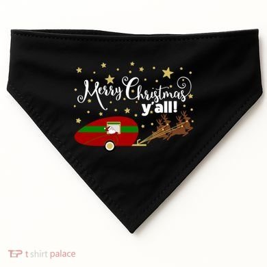 Merry Christmas Santa's Sleigh USA-Made Doggie Bandana