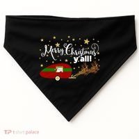 Merry Christmas Santa's Sleigh USA-Made Doggie Bandana thumb 0