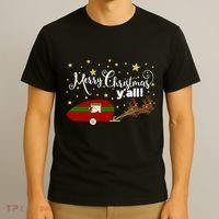 Merry Christmas Santa's Sleigh T-Shirt thumb 3
