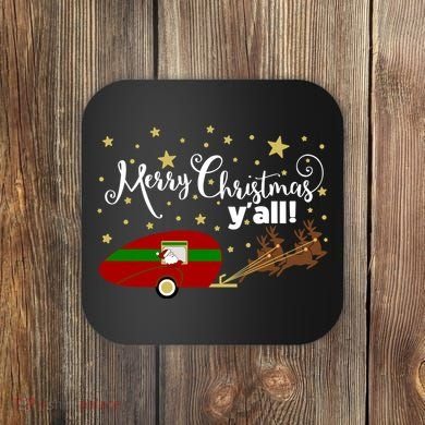 Merry Christmas Santa's Sleigh Coaster
