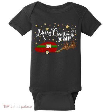 Merry Christmas Santa's Sleigh Baby Bodysuit