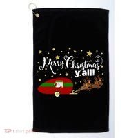 Merry Christmas Santa's Sleigh Golf Towel thumb 0