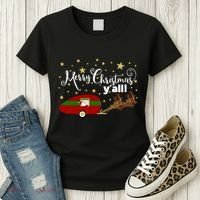 Merry Christmas Santa's Sleigh Women's T-Shirt thumb 3