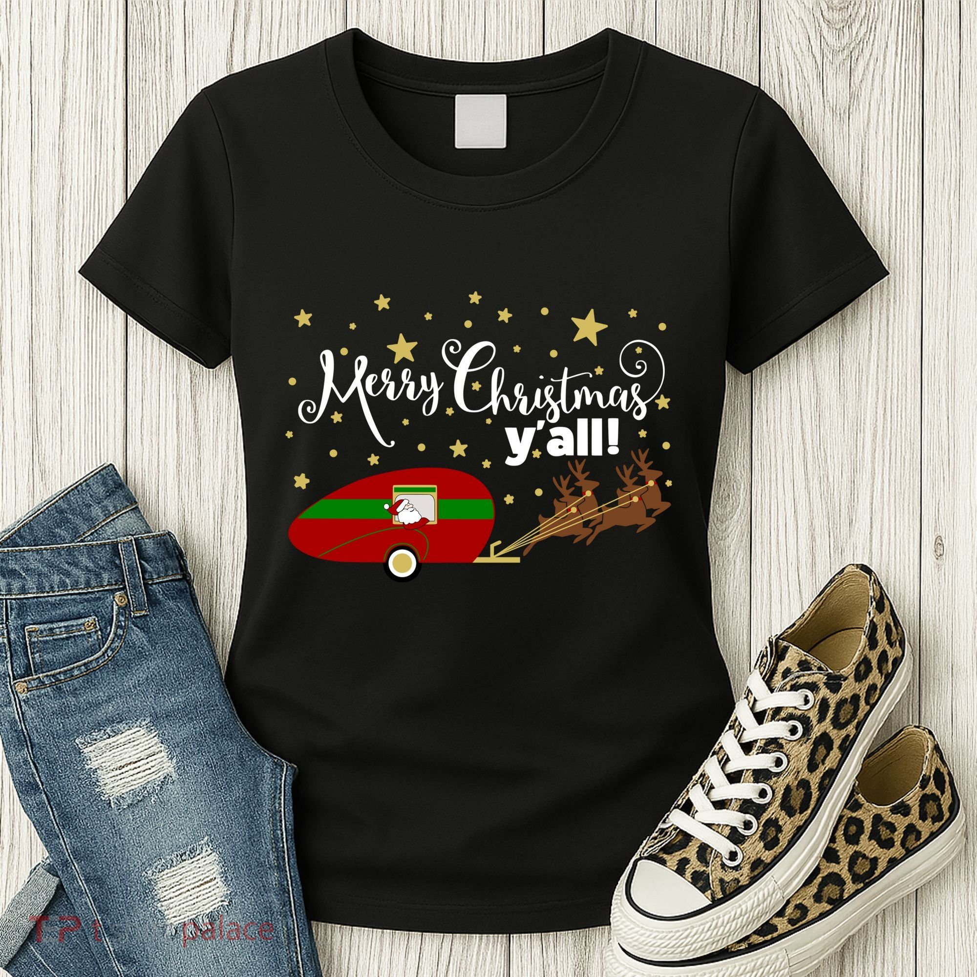 Merry Christmas Santa's Sleigh Women's T-Shirt