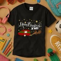 Merry Christmas Santa's Sleigh Kids T-Shirt thumb 3