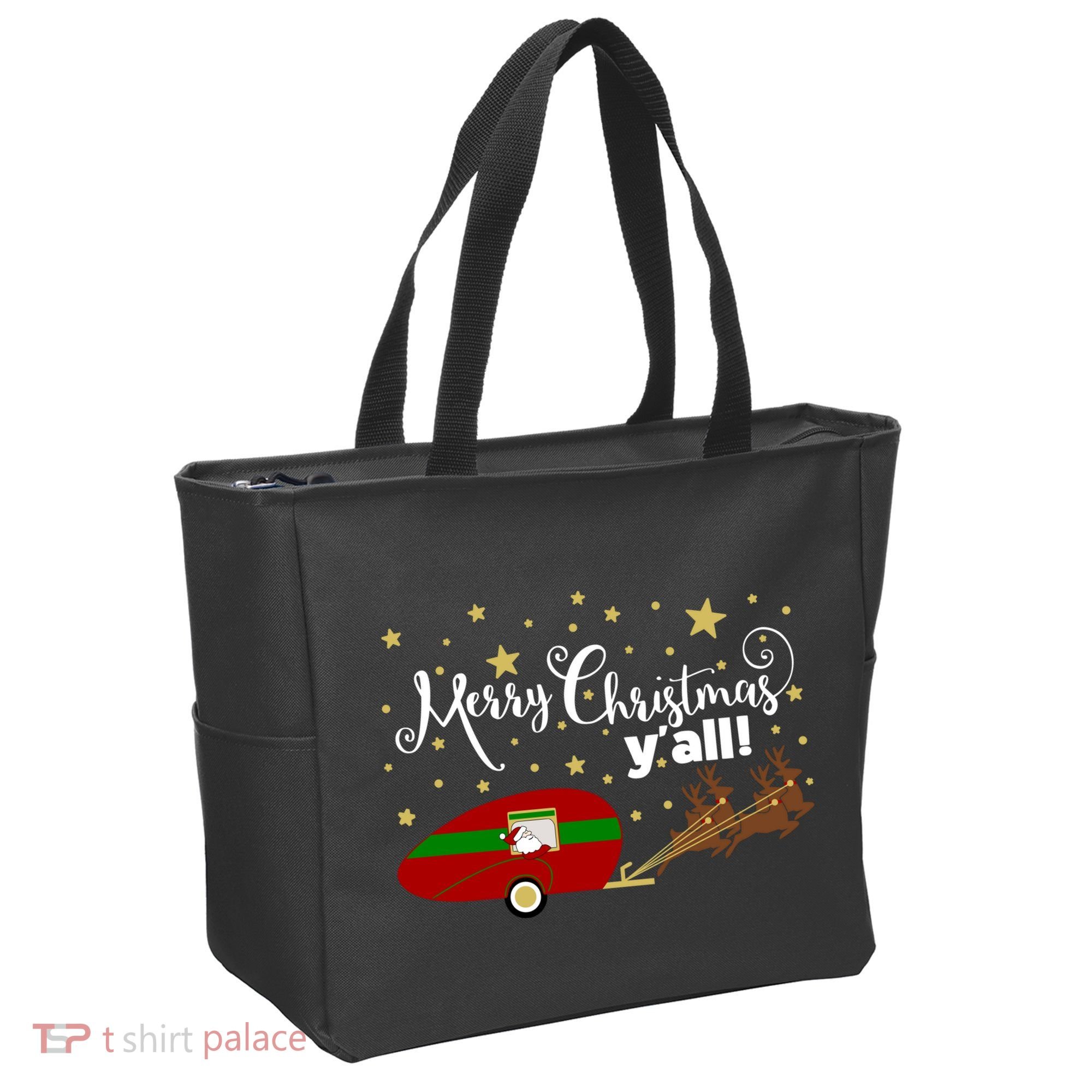 Merry Christmas Santa's Sleigh Tote Bag