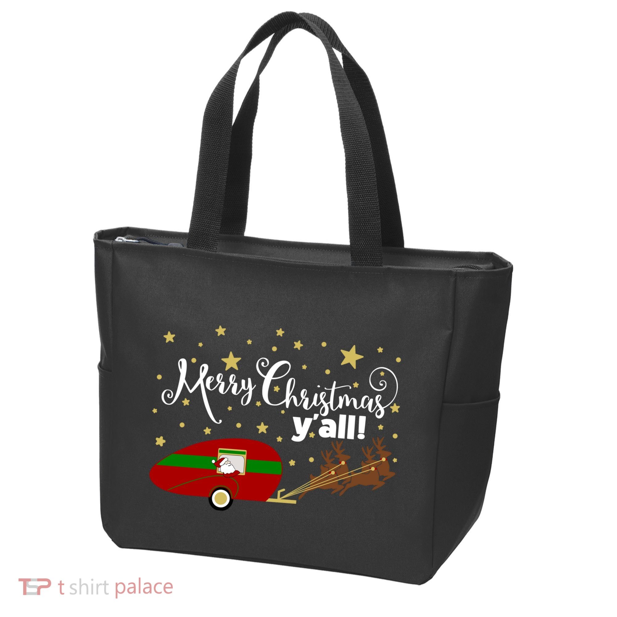 Merry Christmas Santa's Sleigh Tote Bag