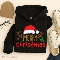 Merry Christmas Santa Hat Reindeer Funny Xmas Gift Hoodie thumb 4