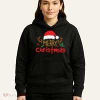 Merry Christmas Santa Hat Reindeer Funny Xmas Gift Hoodie thumb 5