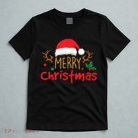 Merry Christmas Santa Hat Reindeer Funny Xmas Gift T-Shirt thumb 5