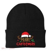 Merry Christmas Santa Hat Reindeer Funny Xmas Gift Beanie thumb 0