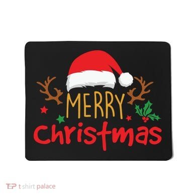 Merry Christmas Santa Hat Reindeer Funny Xmas Gift Mousepad