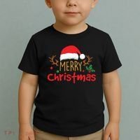 Merry Christmas Santa Hat Reindeer Funny Xmas Gift Toddler T-Shirt thumb 2