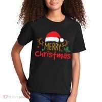 Merry Christmas Santa Hat Reindeer Funny Xmas Gift Kids T-Shirt thumb 2