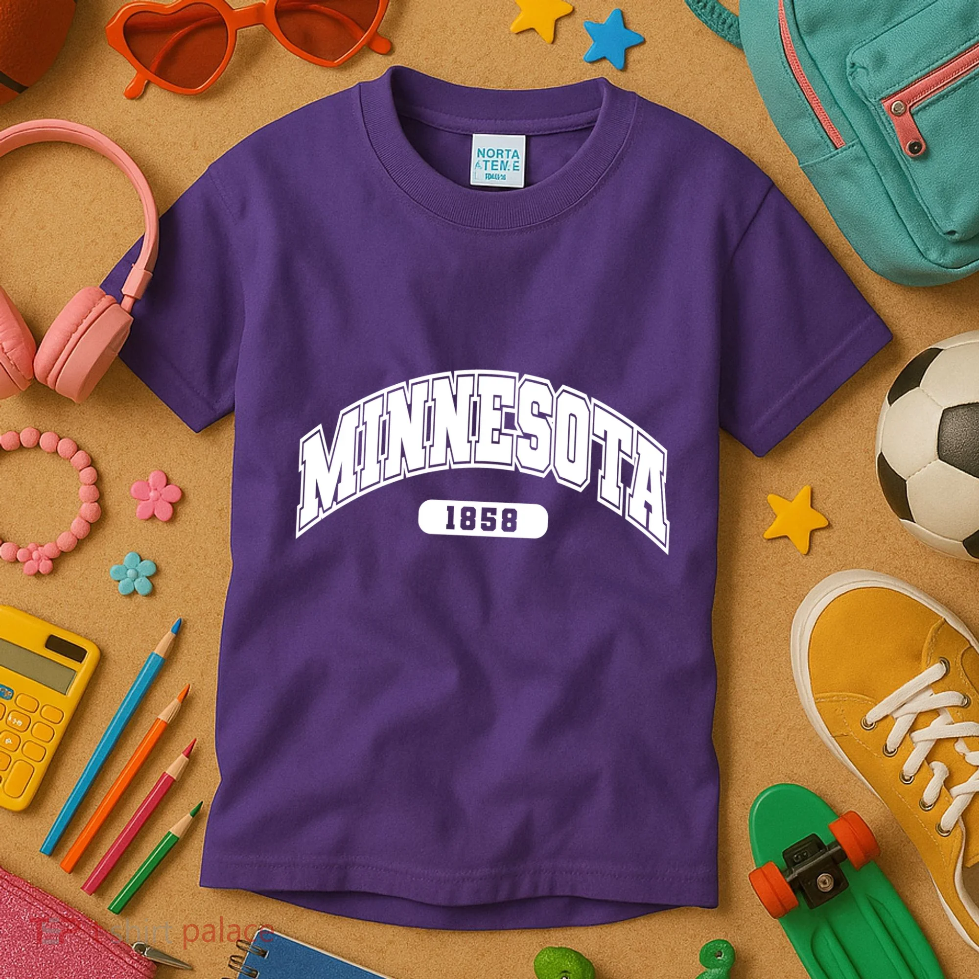 Minnesota Collegiate Style 1858 Kids T-Shirt