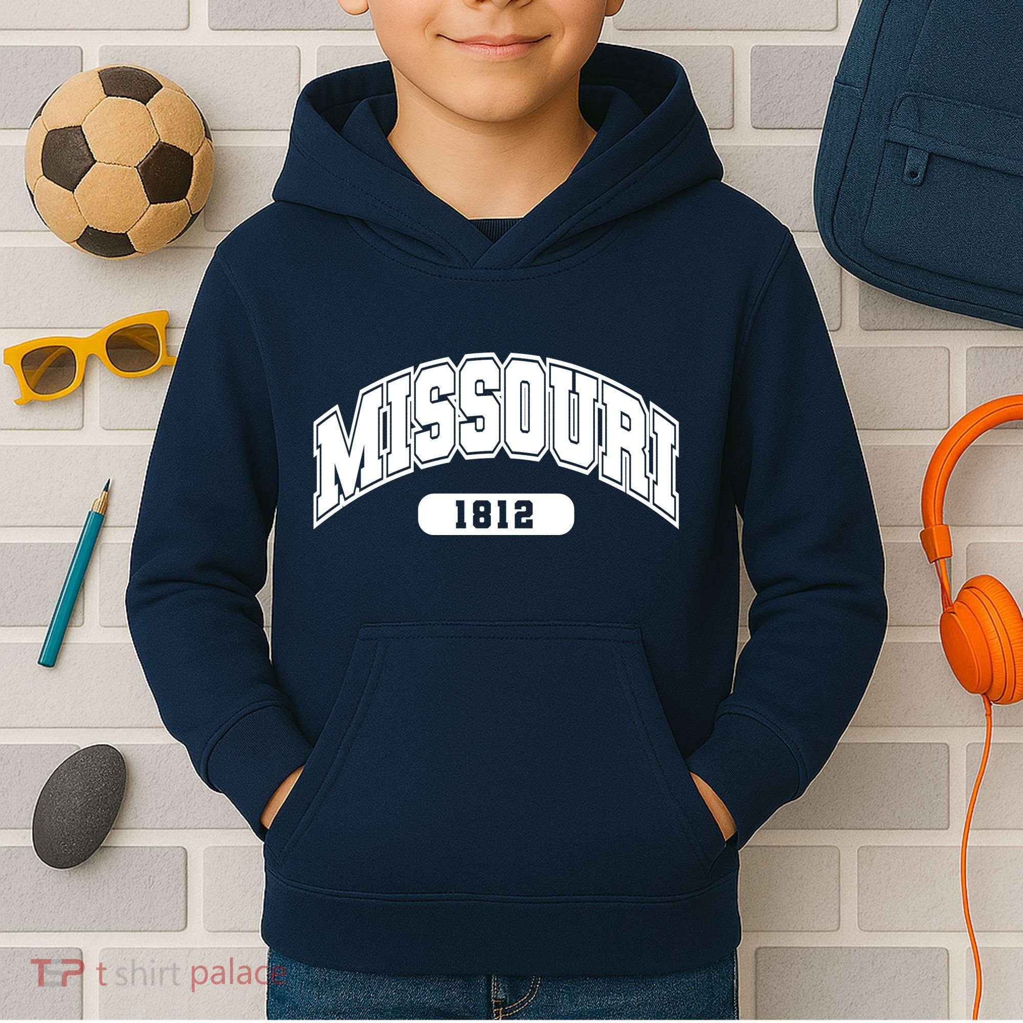 Missouri Collegiate Style 1812 Kids Hoodie