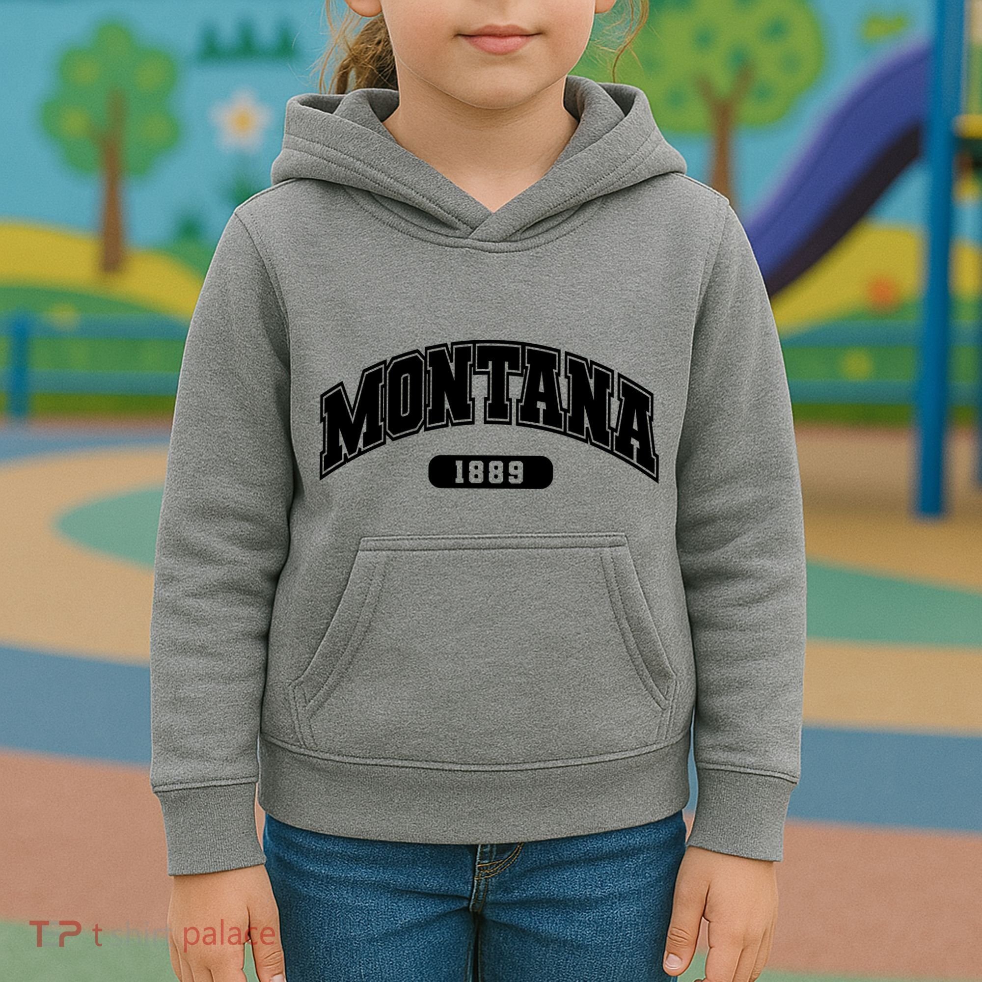 Montana Collegiate Style 1889 Kids Hoodie