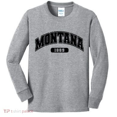 Montana Collegiate Style 1889 Kids Long Sleeve Shirt