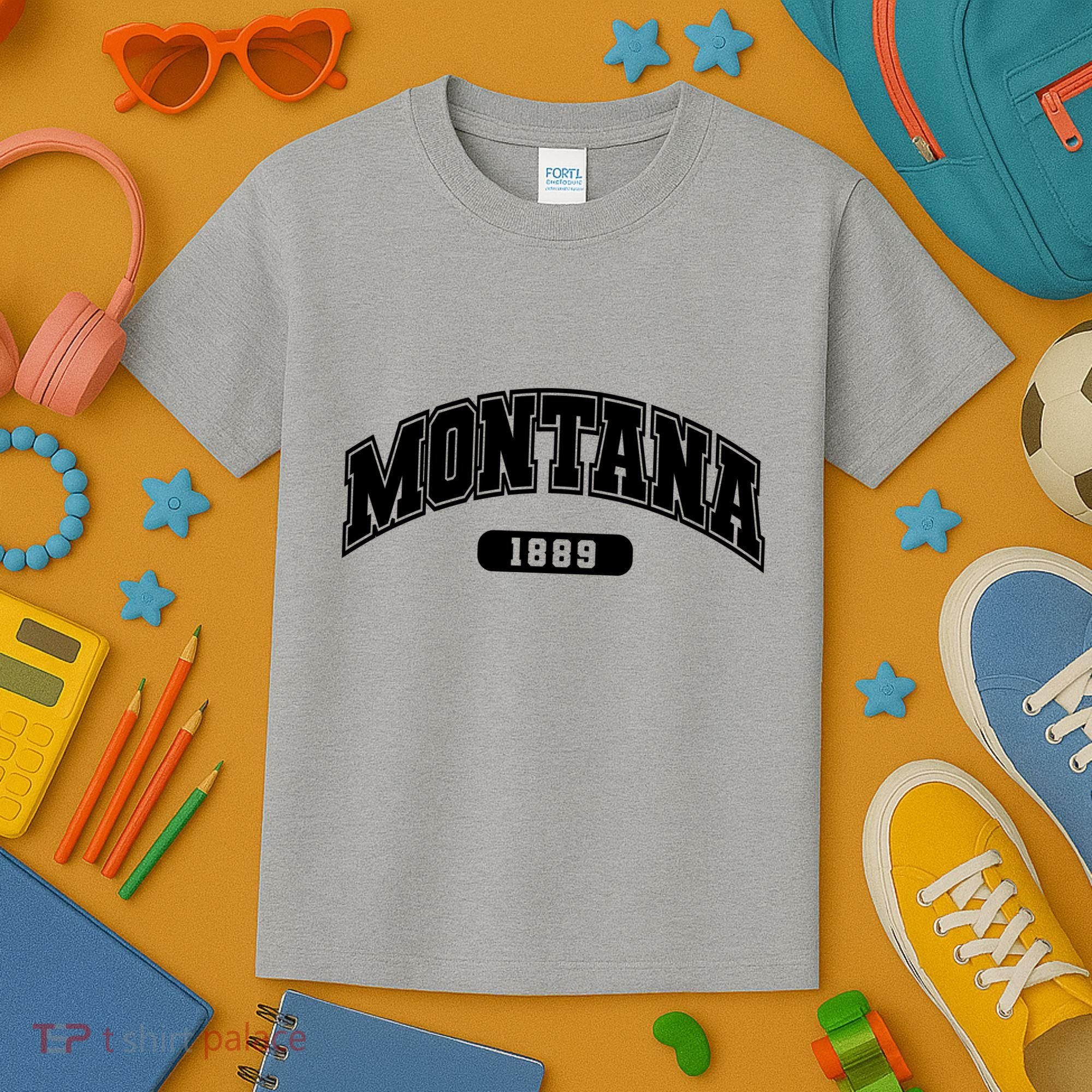 Montana Collegiate Style 1889 Kids T-Shirt