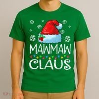 Mawmaw Claus Santa Hat Christmas Pajama Family Matching Xmas T-Shirt thumb 3
