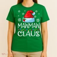 Mawmaw Claus Santa Hat Christmas Pajama Family Matching Xmas T-Shirt thumb 4