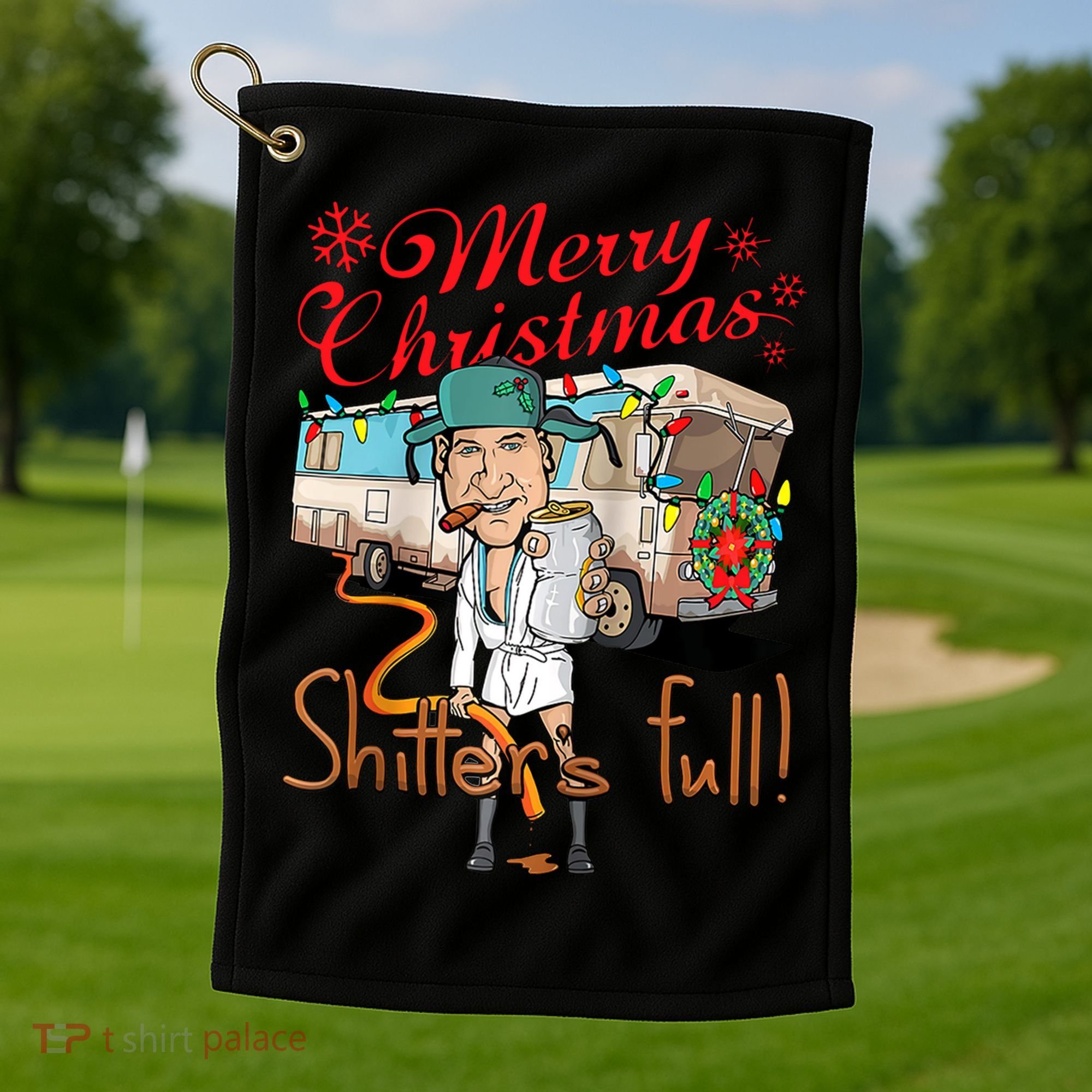 Merry Christmas Shitter's Full Golf Towel