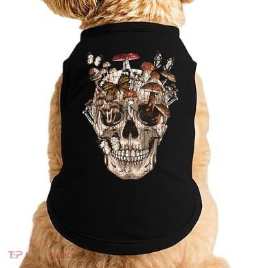 Mushroom Collector Skull Gift Doggie Tank
