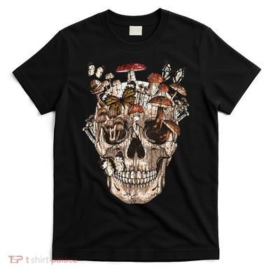 Mushroom Collector Skull Gift T-Shirt