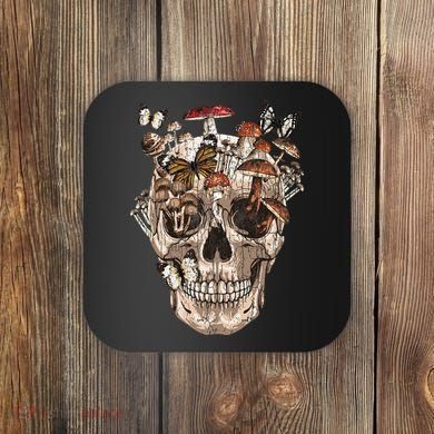 Mushroom Collector Skull Gift Coaster