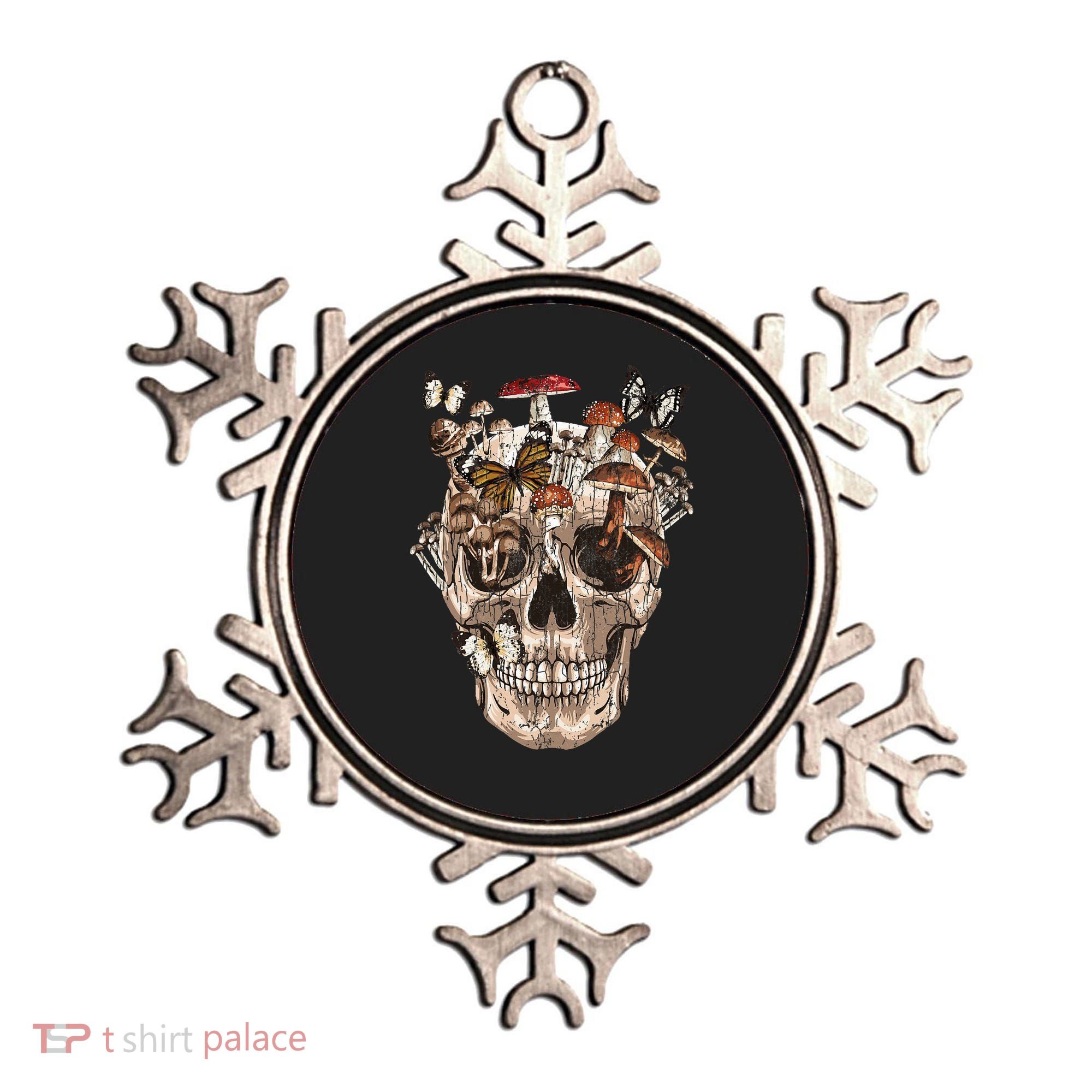 Mushroom Collector Skull Gift Ornament
