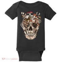 Mushroom Collector Skull Gift Baby Bodysuit thumb 0
