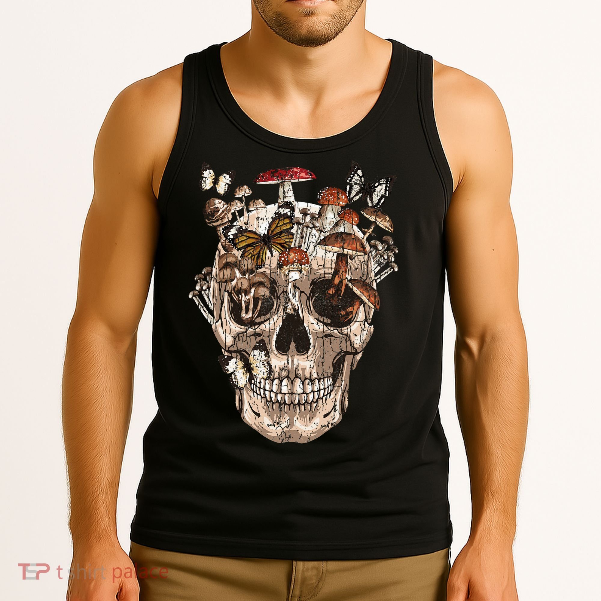 Mushroom Collector Skull Gift Tank Top