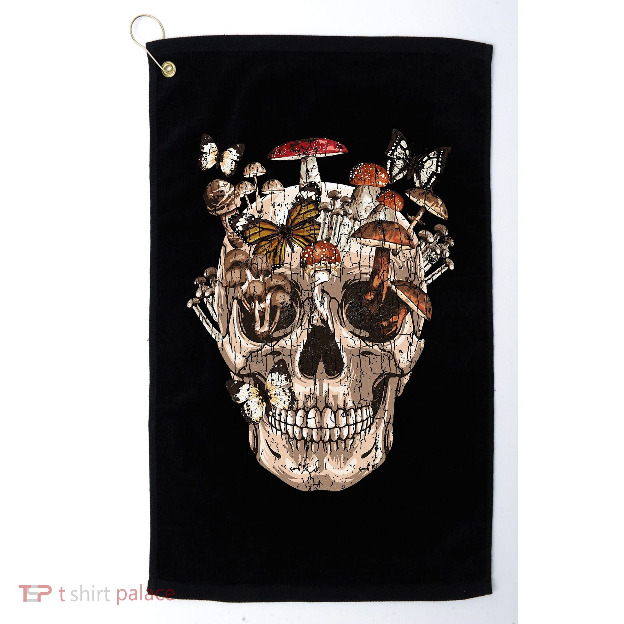 Mushroom Collector Skull Gift Golf Towel