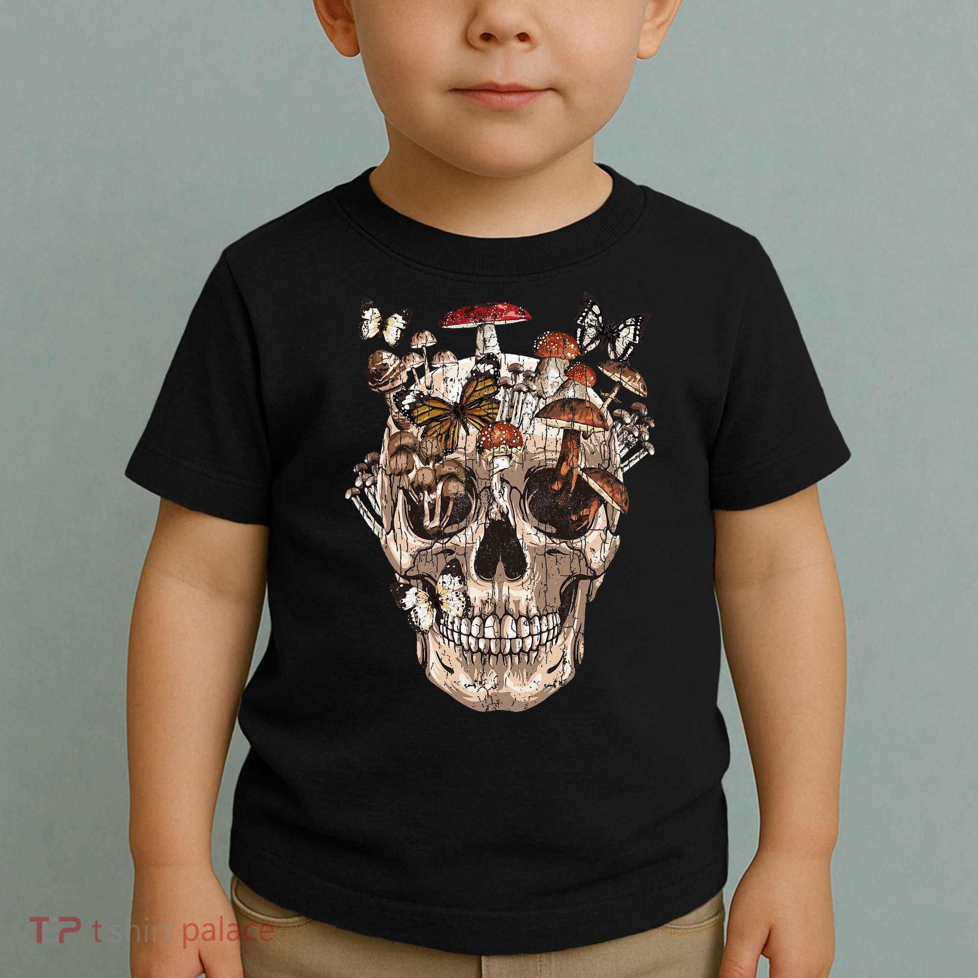 Mushroom Collector Skull Gift Toddler T-Shirt