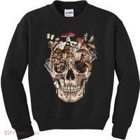Mushroom Collector Skull Gift Kids Sweatshirt thumb 0