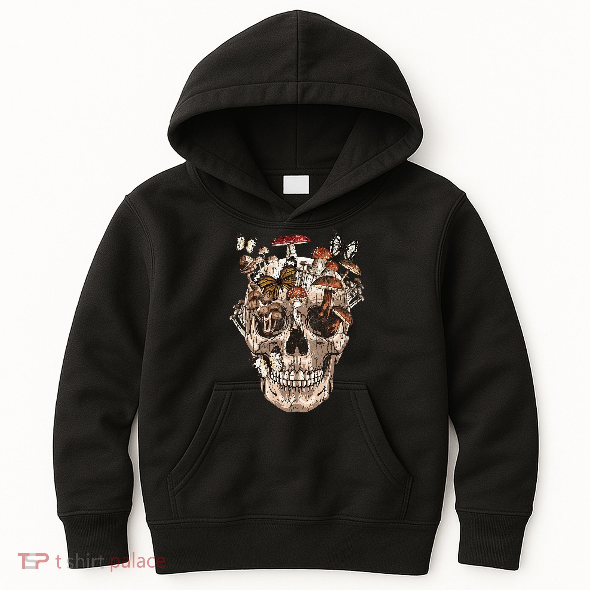 Mushroom Collector Skull Gift Kids Hoodie