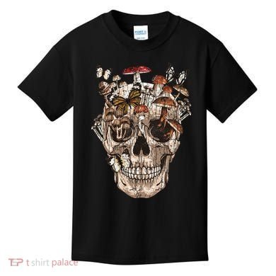 Mushroom Collector Skull Gift Kids T-Shirt