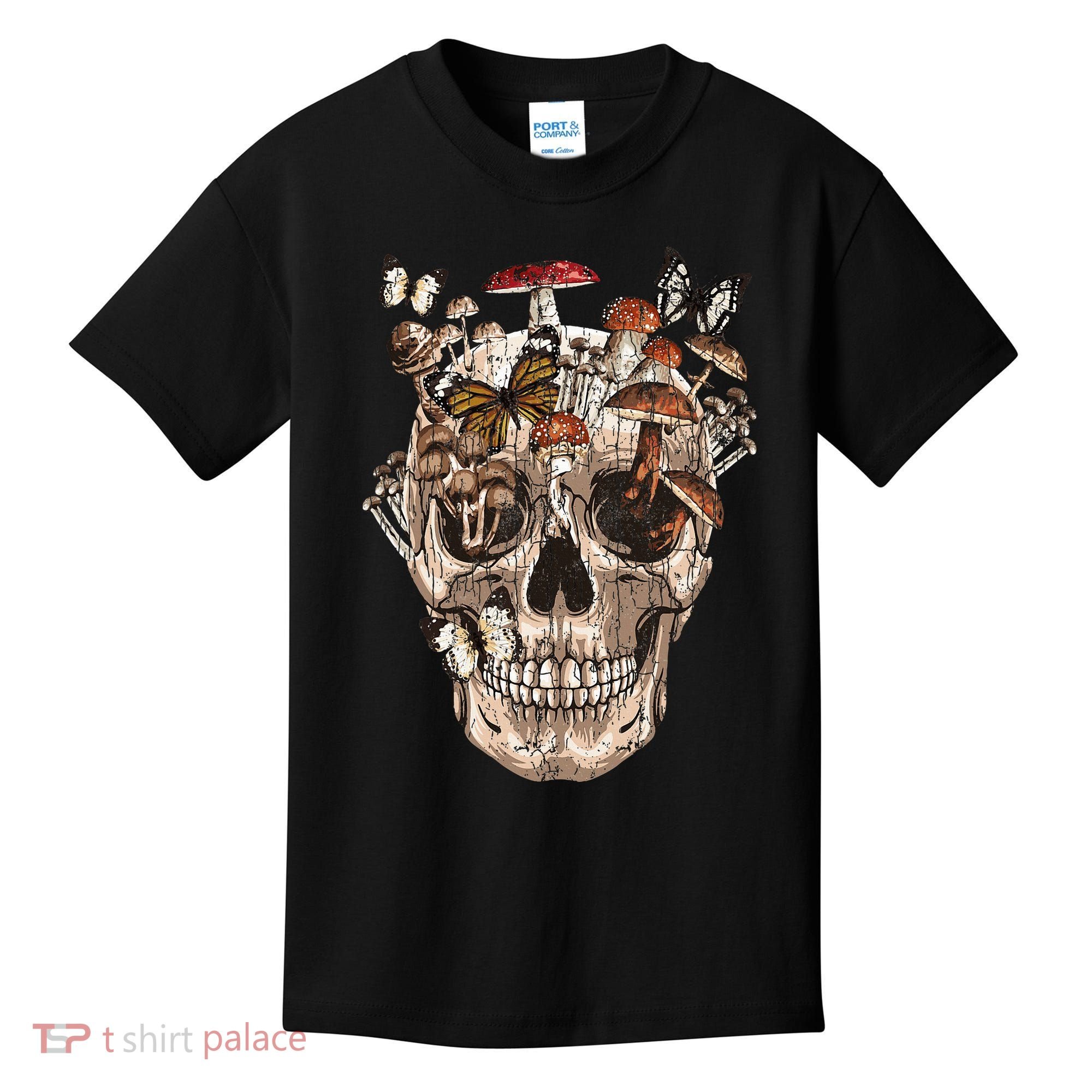 Mushroom Collector Skull Gift Kids T-Shirt