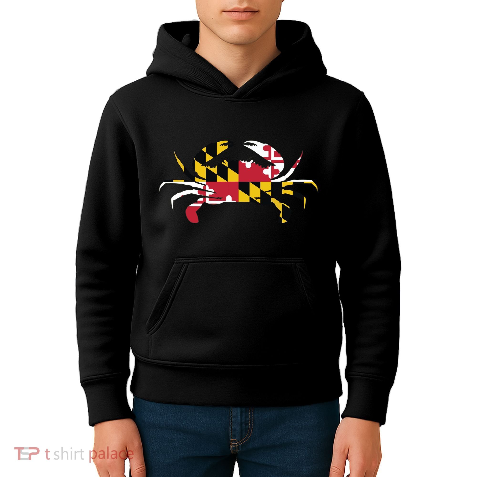Maryland Crab State Pride Flag Kids Hoodie