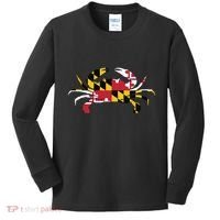 Maryland Crab State Pride Flag Kids Long Sleeve Shirt thumb 0